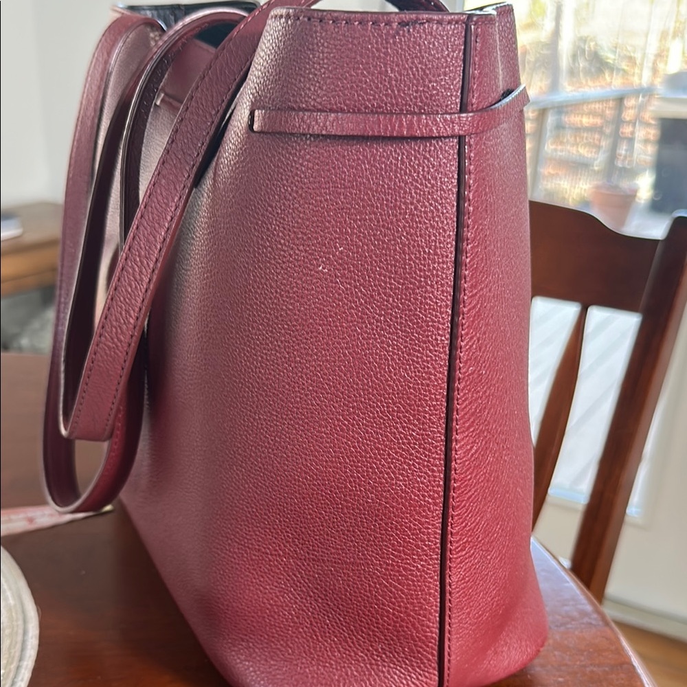Kate Spade Burgundy Leather Tote Bag - Picture 8 of 8